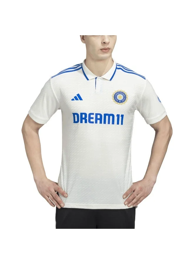 اديداس قمصان كريكيت رجالي بيضاء من إندكري تيستجيسيم مقاس